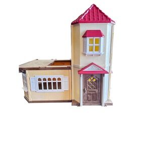 Calico Critters Sylvanian Red Roof Grand Mansion Incomplete, Lights Work, Clean!